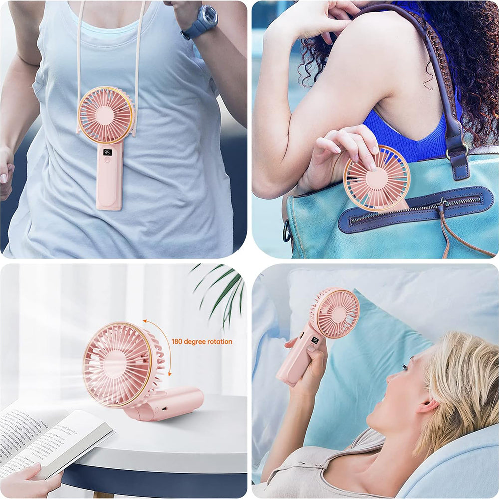 Kannettava tuuletin Techsuit M12, vaaleanpunainen
