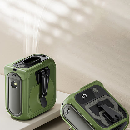 Kannettava tuuletin Techsuit Z13 ulkoisella 10000mAh akulla, Vihreä