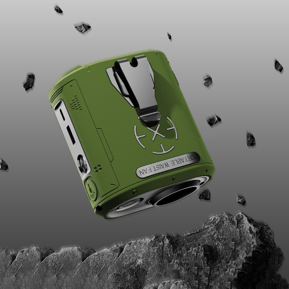 Kannettava tuuletin Techsuit Z14, ulkoisella 5000mAh akulla, Vihreä